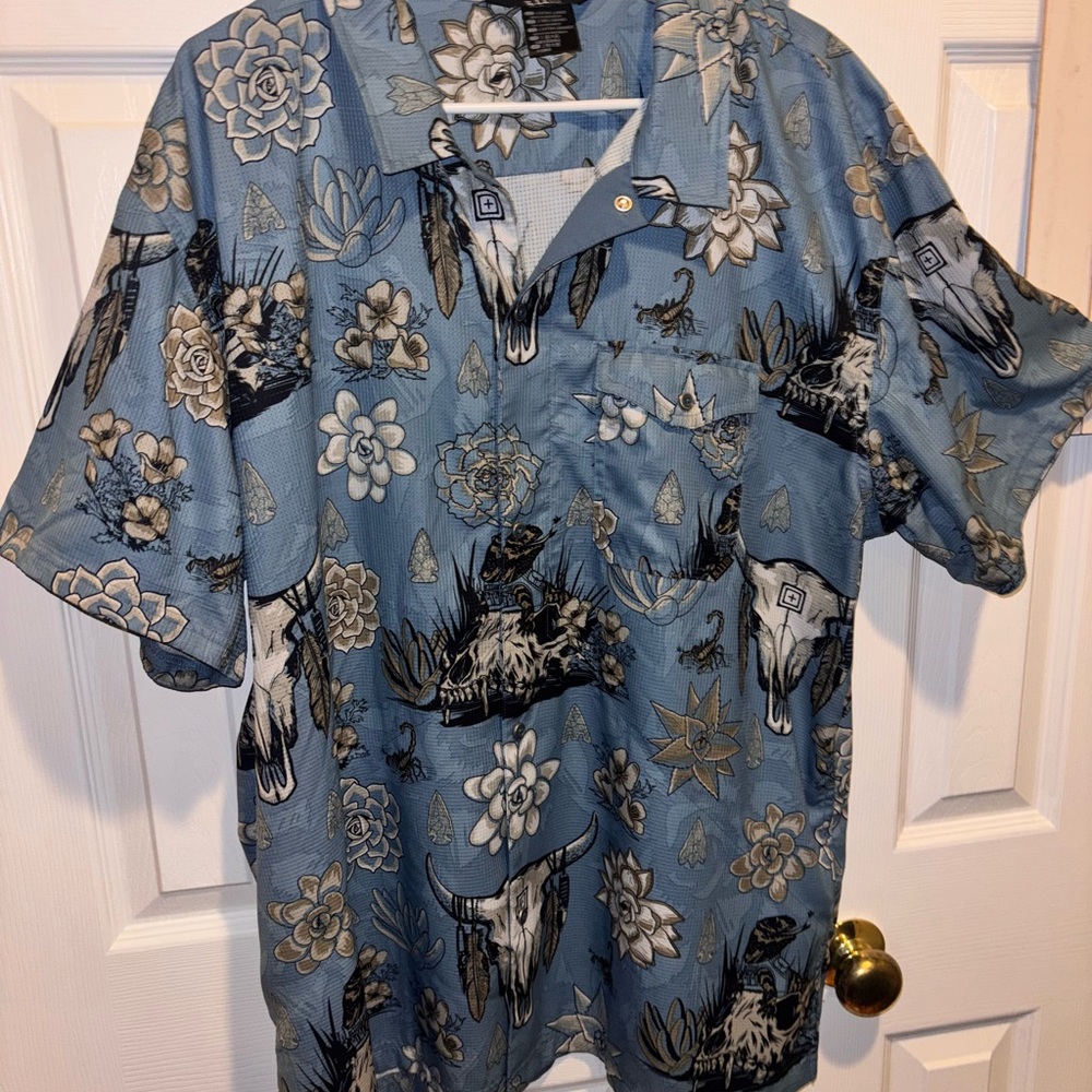5.11 Tactical Blue and Tan Patterned Men's Shirt